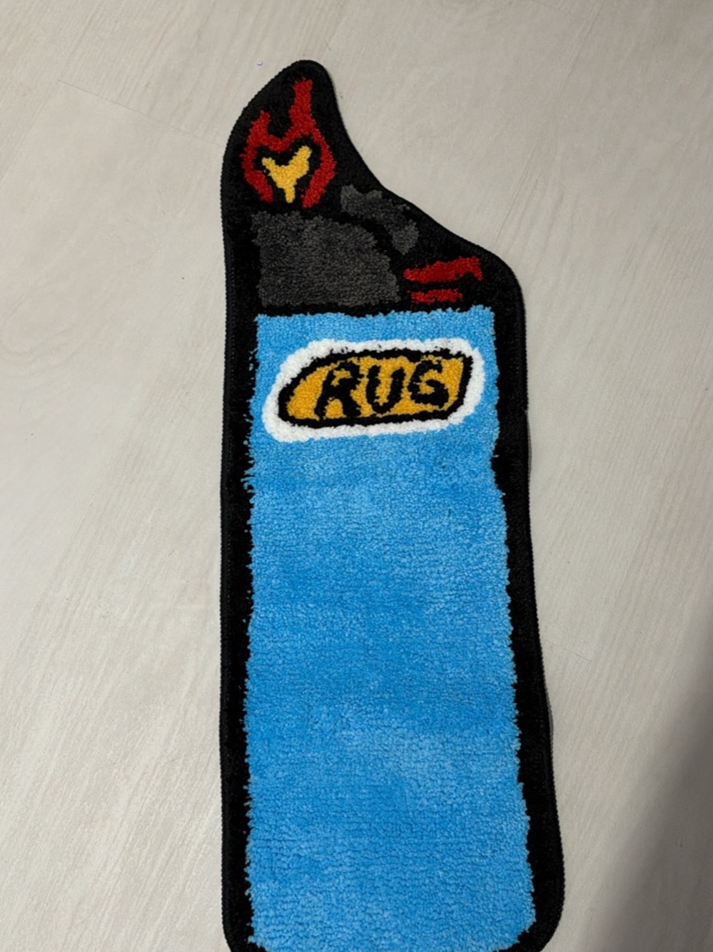 Kids Blue Flame Lighter Rug Patch Accessory